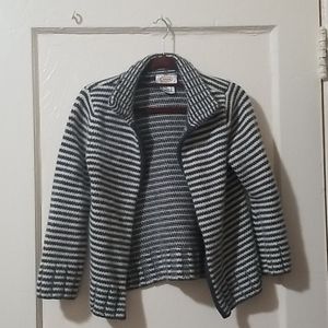 Talbots Striped Wool Merino Blend Cardigan